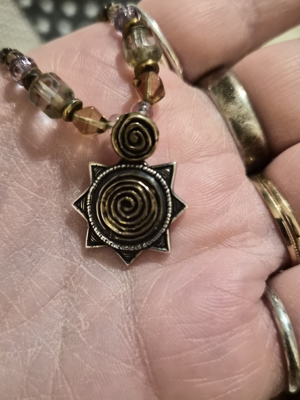 Native Handmade Sterling Silver and Gold Necklace